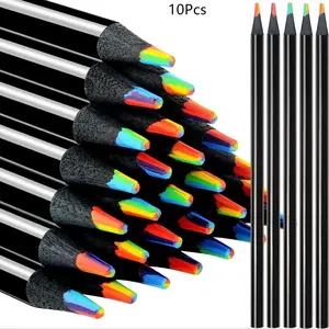 10-Piece Color Pencils Set, 7-Color Rainbow Mix Pens, Multicolor Drawing Pencils for Hand-Drawn Art & Creative Projects, Colorful Art Supplies