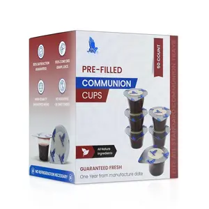 50 CT Pre-filled Communion Cups and Wafer Set, Comunion Cups and Bread, Prefilled Communion Cups and Wafer Set, Individual Communion Wafers and Juice Comunion, Comunione, Lords Supper Cups