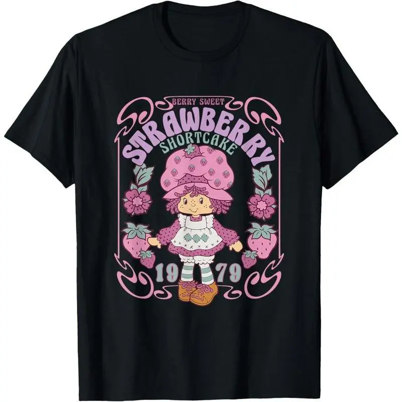 100% Cotton Strawberry Shortcake Berry Sweet Seventies Poster T-Shirt.
