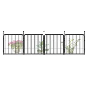 FXW Garden Fence Outdoor for The Yard, 24"/32"/40"/45" Height x 7.6-15.2ft Length, Heavy Duty Metal Animal Barrier for Dog and Rabbit, Decorative Dog Fence, 4/6/8 Panels