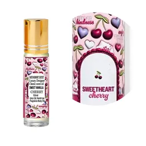 Women's Sweetheart Cherry Scented Perfume, Long Lasting Fresh Floral Fragrance, Alcohol Free Rollerball, Perfect for Dates & Occasions, Sweet Vanilla Cherry, Floral Eau Perfume