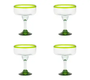 10 Strawberry Street Set of 4 Lime Rim MexicanMargarita Glass