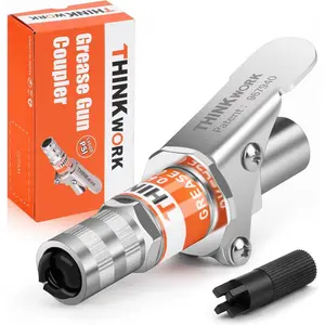 Gun Coupler, Lock on Greases Gun Couplers with Tool, 14000 PSI Quick Release Coupler Compatible with All Guns 1/8" NPT Gun Fitting