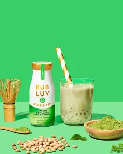 Matcha Soy Latte Bubble Tea with Jelly Pearls