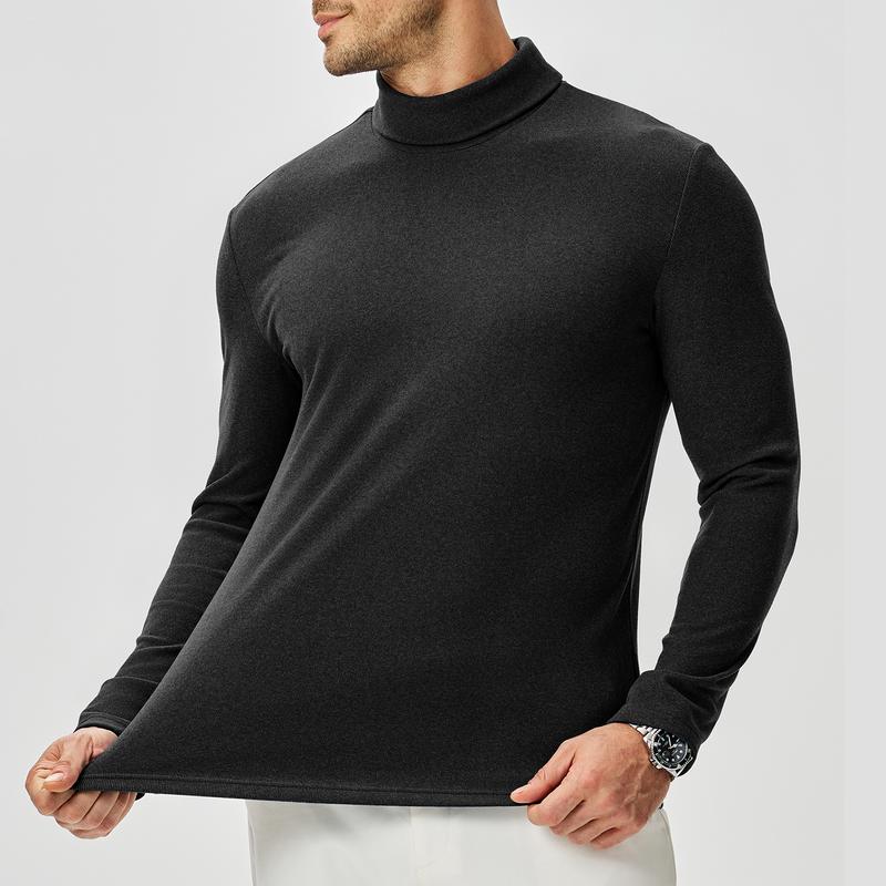 JMIERR Men's Casual Long Sleeve Turtleneck Shirts Lightweight Mock Pullover Sweaters Knitted T Shirt Slim Fit Tee Tops