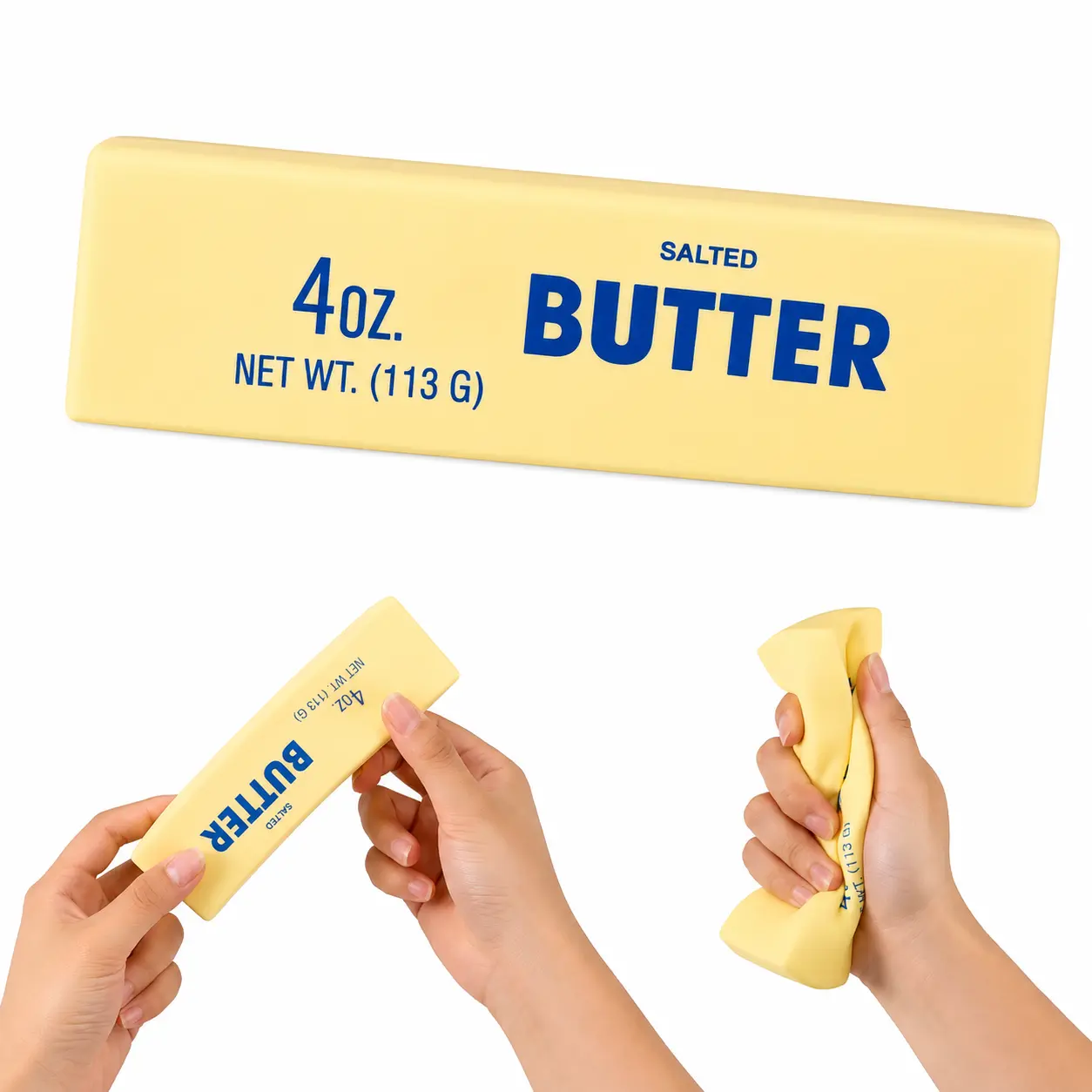 Butter Foam Slow-Rise Squishy Fidget Toy - 5.5in Squishies Toys for Stress Relief (1pc), Butter Squishy