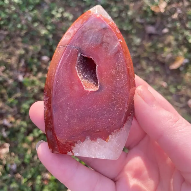 Carnelian Freeform - Natural Red Gemstone with Unique Carved Design for Decor or Collectors