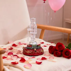 The Nutcracker Music Box valentine gifts  Anniversary  Music and ambient lighting and a rotating train - Wedding for Wife, Husband, or Couple | Romantic Gift for Anniversary, Valentine's, Birthday (4.5x7.1 inch) statue