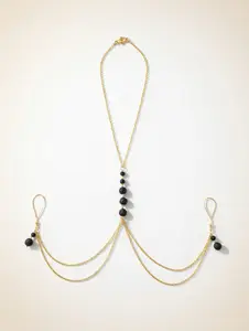 Handmade Lava Stone Nipple Ring Necklace • Non‑Piercing Adjustable Chest Jewelry • Gold or Silver • Lightweight, Comfortable, Festival‑Ready Body Accessory