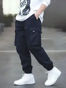 Boys' Casual Pants, Breathable Wear-Resistant Multi-Pocket Workwear, Youth Fashion Clothing for Home, Daily Commute, Outdoor Activities, Parties, Street Style, Fall & Winter, Multi Pocket Trousers