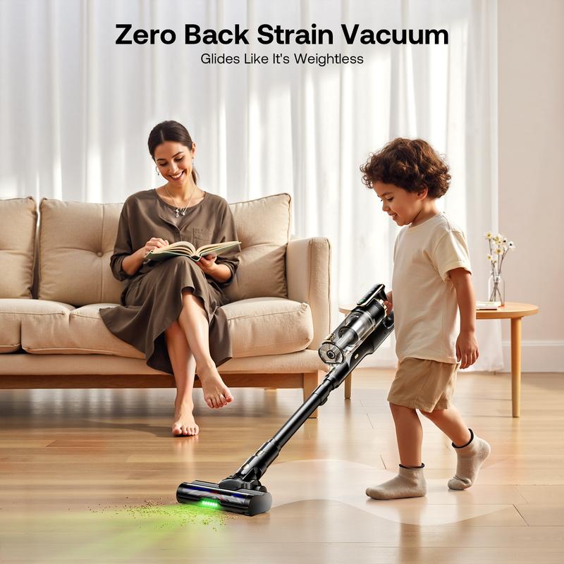 【Homeika 2026 New Arrivals】Trucozie T550 Cordless Vacuum Cleaners for Home, 8-in-1/50Min/150W Powerful Suction, Self-Standing Cordless Stick Vacuum Cleaner, Lightweight Anti-Tangle Rechargeable Vacuum for Floor/Carpet/Pet Hair/Car