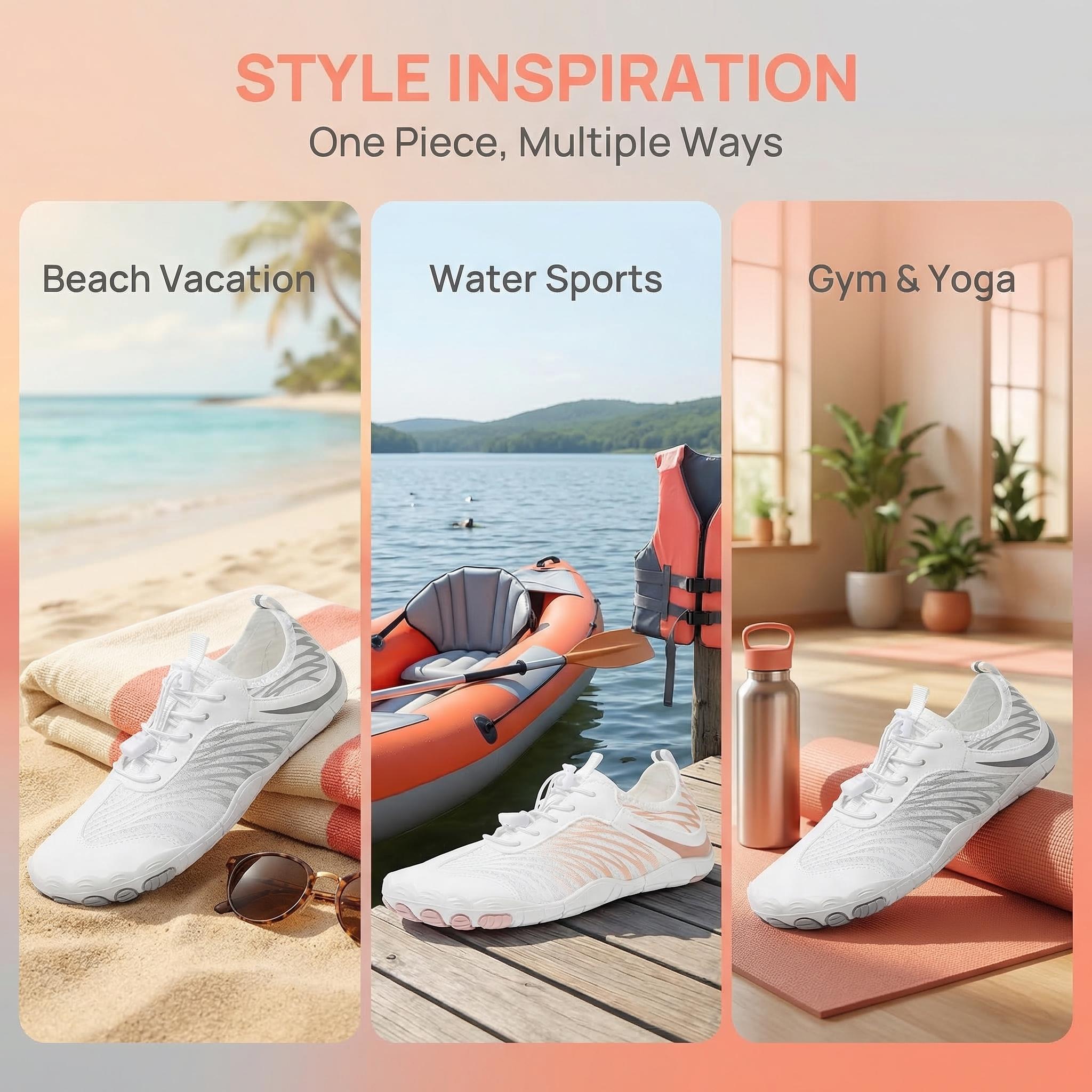 UBFEN Mens Women Water Shoes for Boating Fishing Diving Surfing Beach Sports -  Quick Dry Premium Mesh Upper & Honeycomb Insole for Breathability - Barefoot Aqua  Footwear  Summervibes outdoorfun