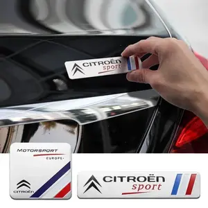 Aluminum Car Badge Sticker Body Trunk Decor Decals For Citroen Celysee C4 C3 C5 C1 C2 C6 Picasso Cactus Berlingo Aircross Saxo