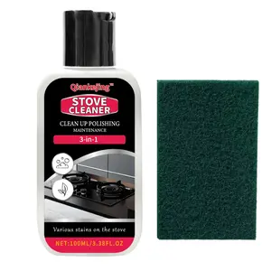 Glass Stove Cleaner Polish Set, Stove Oven Cleaner, Home Kitchen Cleaning Electromagnetic Ceramic Cooktop, Includes Scrub Pad, 2 Piece Kit