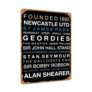 1 piece Newcastle United Retro Metal Sign (8 Inches X 12 Inches) - The Perfect Choice for Home, Bar, Café, Or Office Decoration Decorative Plaque & Statues