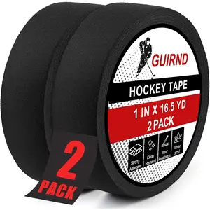 Hockey Tape, 2 Roll Strong Adhesive Goon Tape, Hockey Clear Tape 1 Inch x 49.5 FT Each Roll, Hockey Stick Tape for Sports, Handles, Pullup Bars, Bats, Rackets, Tools