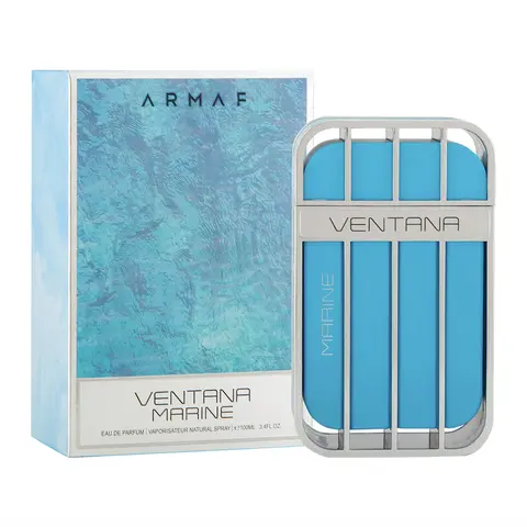 Armaf Ventana Marine EDP Spray Fragrance for Men - 3.4 Oz, Fresh Aquatic Scent, Chinese Black Tea Note, Single Item