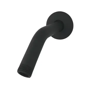 212 MAIN 6 in. Aquaelements Wall-Mount Rust-Proof Shower Arm with Flange, Matte Black, Shower Head Replacement