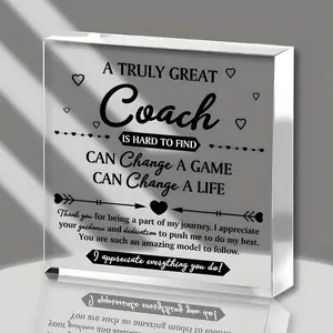 Acrylic Coach Gift, Engraved Thank You Desk Sign with Heartfelt Message for Baseball, Basketball, Soccer, Hockey Coaches, Room Decor, Graduation, Gifts