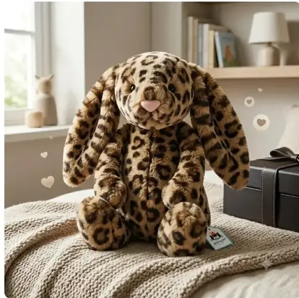 Jellycat Cobblehop Leopard Bunny 31cm Soft Plush Stuffed Animal with Floppy Ears, Collectible Rabbit Gift and Room Decor, Gift for Kids Her