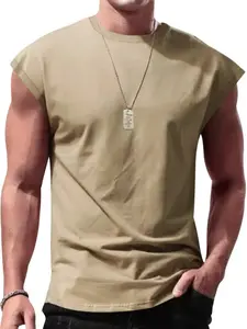 Men's Solid Round Neck Raglan Sleeve Tank Top, Loose Casual Soft Fit Breathable Crewneck Sleeveless Top for Summer, Men's Clothes for Daily Wear, Tshirt