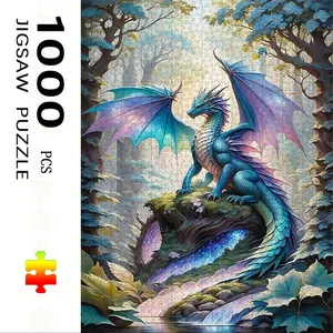 1000 Piece Dragon Theme Puzzle, Large Adult Family Interactive Toy, DIY Home Decor Brain Challenge, Holiday Scene, Perfect Gift