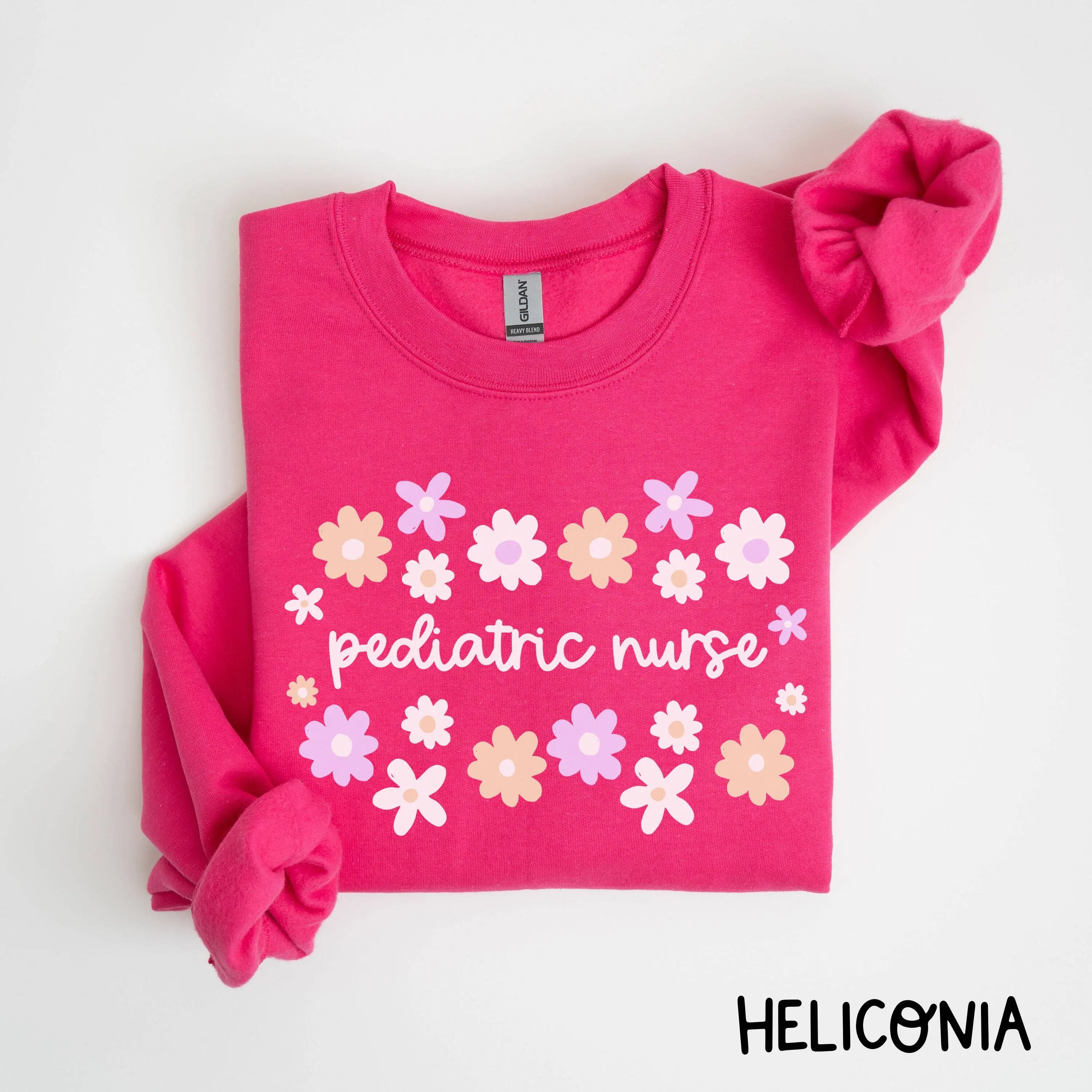 Pediatric Nurse t-shirt  Sweatshirt PEDS Nurse Tshirt Daisies Cursive Pediatrics Nurse RN Grad shirt Nursing Sweatshirt School Crewneck Unisex Womenswear Hoodie
