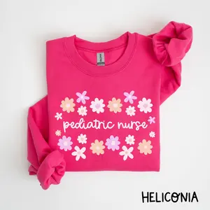 Pediatric Nurse t-shirt  Sweatshirt PEDS Nurse Tshirt Daisies Cursive Pediatrics Nurse RN Grad shirt Nursing Sweatshirt School Crewneck Unisex Womenswear Hoodie
