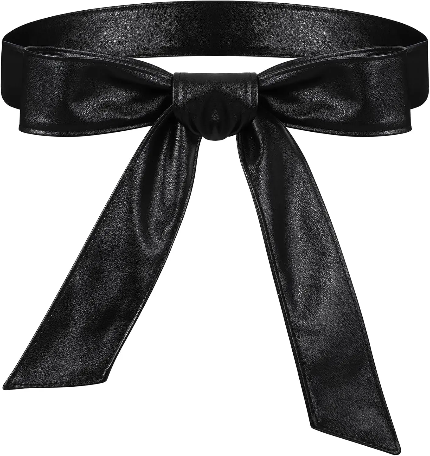 Women Leather Wrap Belt Obi  Fashion Tie Belt PU Sash for Dress Coat 1.85 Wide