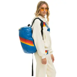 PEAK PUFFER BACKPACK - SNORKEL BLUE GLOSSY