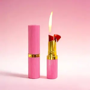 Elegant White Lipstick Lighter(Without Gas), Reusable Metal Portable Stylish Zinc Alloy ABS Design with Flame Adjustment Tool Perfect Gift for Women