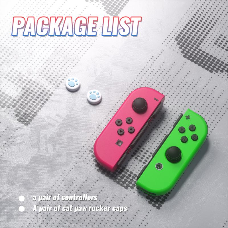 YUYIU Game Controller (L/R) Joy-con Compatible with Switch/OLED/Lite &  Switch2, Wireless Bluetooth, Motion Control, Dual Vibration & Wake-Up Function, Left & Right Joycon Set