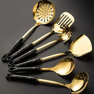 7-Piece Stainless Steel Kitchen Utensil Set, Includes Spoon, Strainer, Fry Pan, Rice Scoop, Pot Turner, Home Chef Essential Tools Kitchen Utensils Set