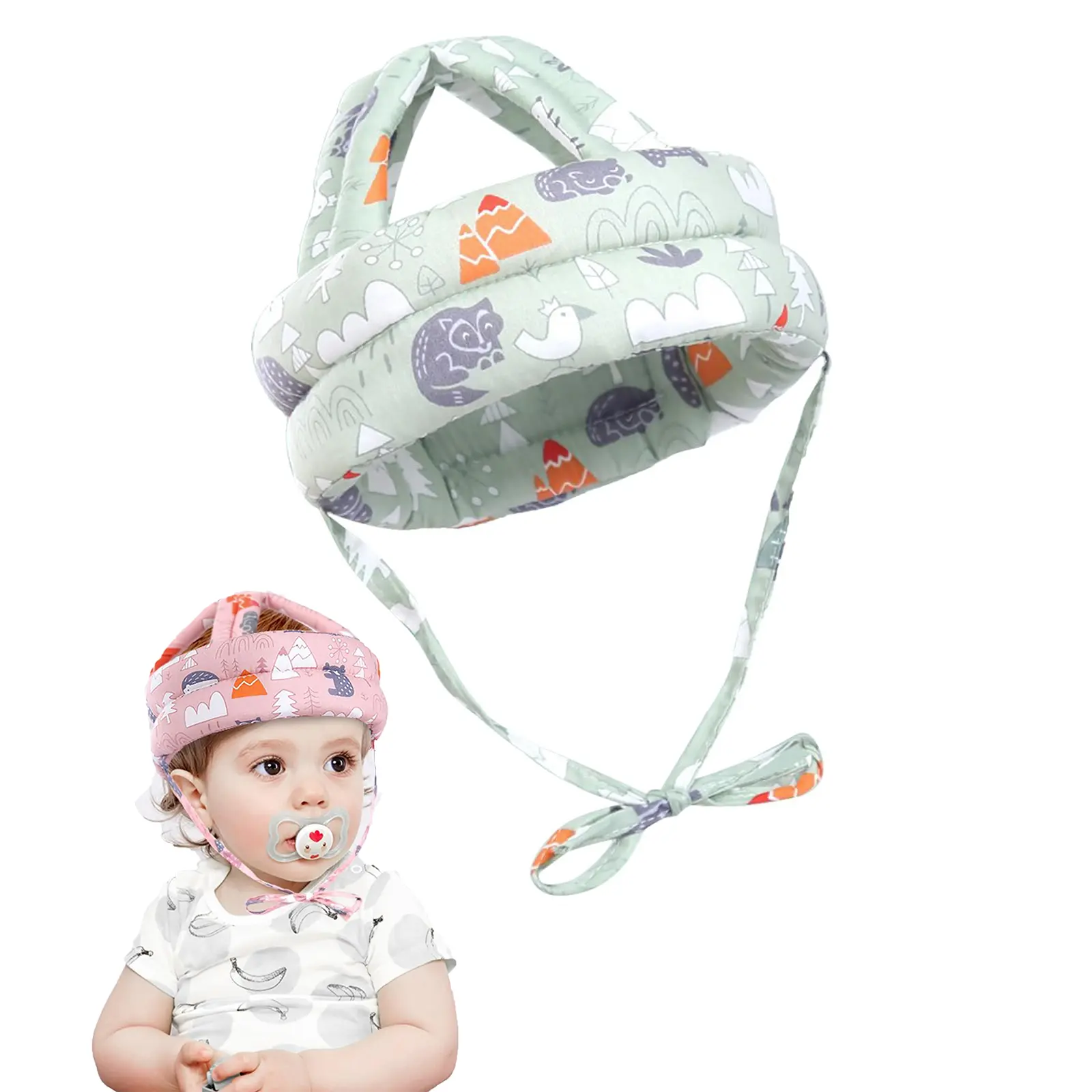 Baby Safety Helmet Set - Adjustable Sponge Cushion Head Protector for Crawling & Walking Infants Baby Safety Helmet Set - Adjustable Sponge Cushion Head Protector for Crawling & Walking Infants