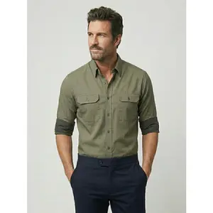 The Utility Shirt in Twill - Army Green
