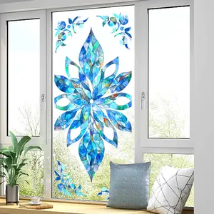 Creative Vintage Pattern Static Cling Window Sticker, Large Size Double-Sided Visible Background Decoration, Shop Display Decal