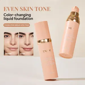 Medium Wave Color-Changing Foundation Liquid, Long-Lasting Wear, Lightweight Breathable, Natural Concealment, Essential for Daily Commute