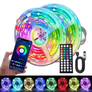 Smart LED Strip Light RGB Colors, USB Power, APP & IR Remote Control, Dimmable Led Lights, Bright Lighting for Living Room, Bedroom, Game Room, Party Decor