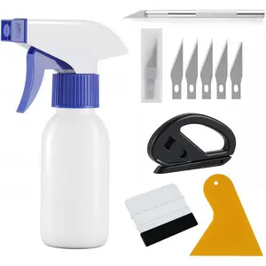 Car Window Film Kit, 5PCS Car Glass Protective Window Tinting Privacy Film Tools, Including Vinyl Scraper, Felt Scraper, Cutter with Blade, Film Cutter, Spray Bottle