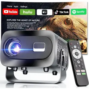 Projector with WiFi and , Electric Focus & Vertical Keystone, 1080P  4K Support,  Projector with Built-in Streaming Apps, Portable Projector for Outdoor &  Movie