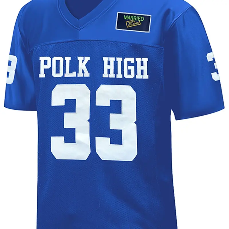 Men's Letter & Number Patched V Neck Football Lightweight Jersey, Loose Sporty Short Sleeve T-shirt for Daily Wear, Casual Comfy Men's Top for All Seasons, Sports Top, Sports Apparel