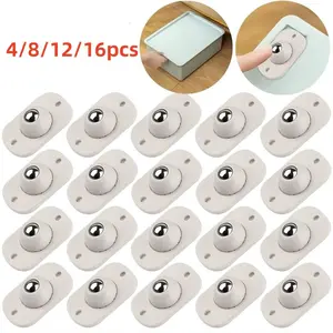Self-Adhesive Roller Wheels, Mini Swivel Casters, Stainless Steel Adhesive Universal Wheels, 360 Degree Rotating Sticky Axles