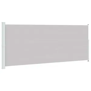 vidaXL Patio Retractable Side Awning Patio Retractable Side Screen Awning Outdoor Sun Shade Wind Screen Privacy Divider for Garden 78.7"x196.9" Gray 313419
