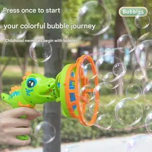Dinosaur Bubble Machine for Kids, Fully Automatic Handheld Electric Bubble Blower, Blows Big Bubbles, Safe Rubber Material, Summer Outdoor Parent-Child Toy, Ages 3+