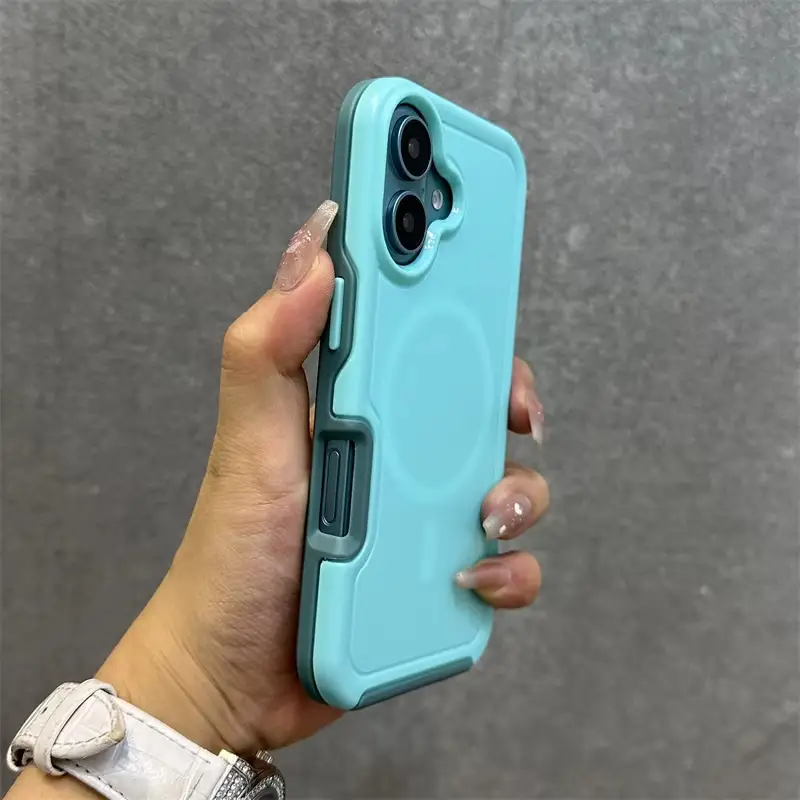 Fin For iPhone Series Dual Layer Protection Armour Magnetic Phone Case For iPhone 16 15 11 12 13 14 Pro Max Luxury For Magsafe Shockproof Matte Cover