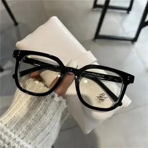Optical Spectacle Short Sight Eyeglasses Retro Black Large Frame Myopia Glasses Trend Female Anti-Blue Light Near Sight Eyewear