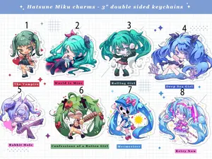HATSUNE MIKU acrylic - 3" double sided keychains, cute, Perfect for keys, bags, or as a gift