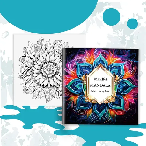 Mysterious Mandala Themed Coloring Painting, Art, Has Beautifully Designed Patterns That Help Reduce Stress, Soothe Emotions and Focus, Mandala Coloring Book