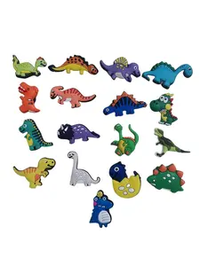 17-Piece Dinosaur Foot Decor Set, Cute Cartoon Shoe Charms for Slippers & Sandals, Fashionable Beach Shoes Accessories, Decorative Shoe Accessories