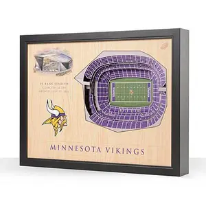 Football Fan Shop Officially Licensed NFL Minnesota Vikings StadiumView 3D Wall Art